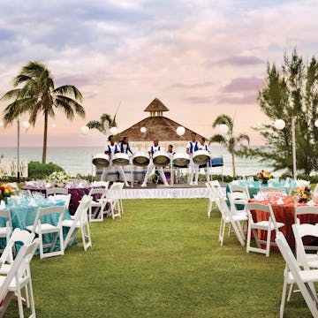 Hyatt Ziva Rose Hall wedding dinner and music group.