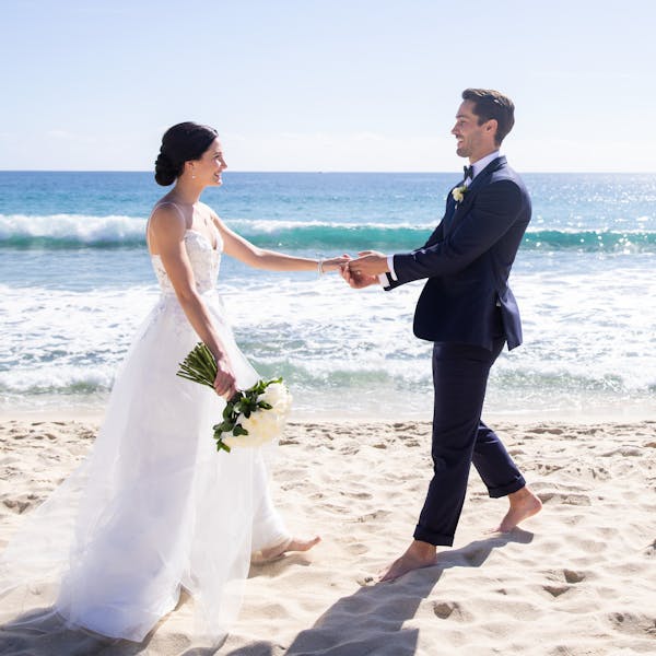 Hyatt Zilara Cancun newlyweds on the beach.