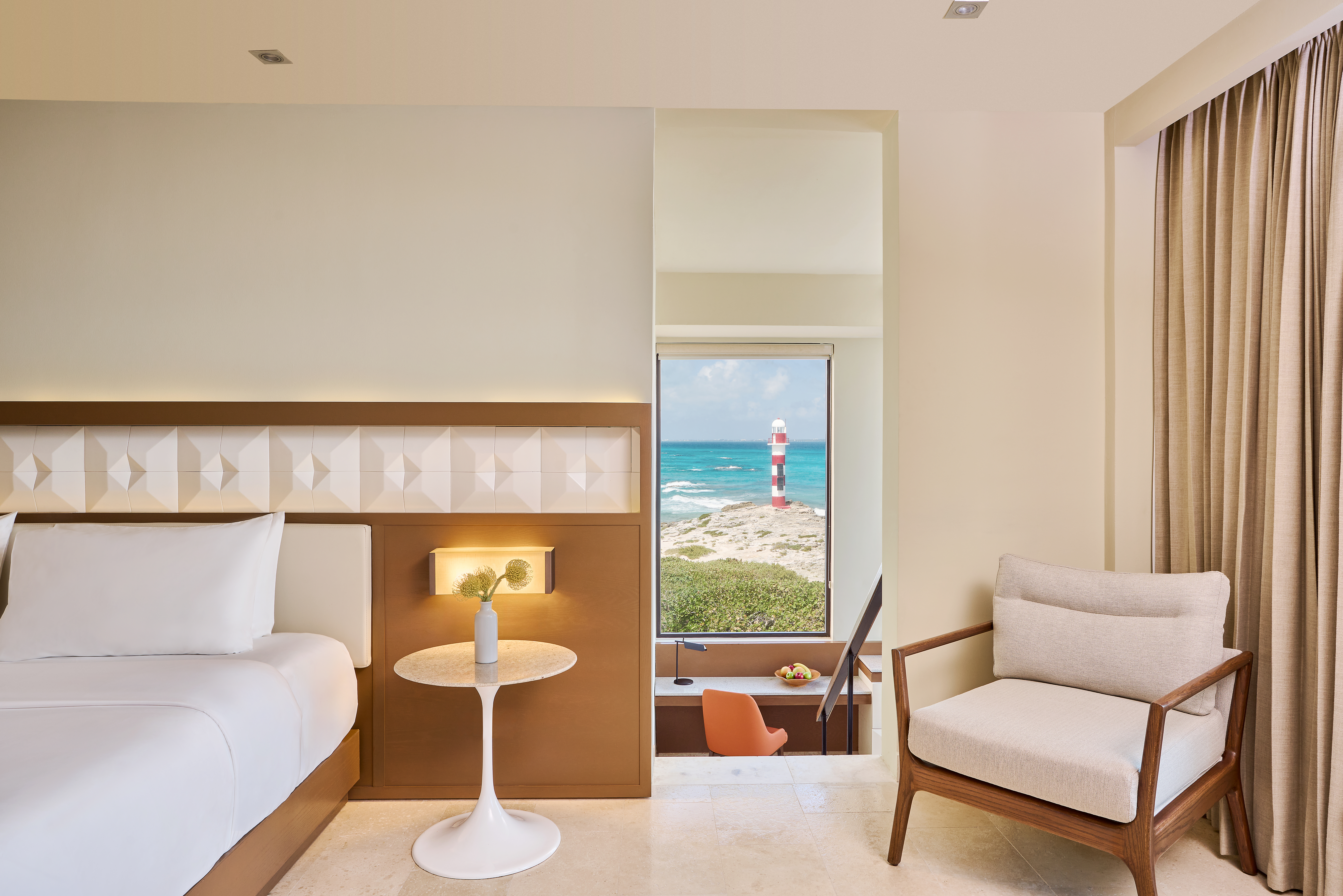 Hyatt Ziva Cancun Oceanfront Lighthouse suite.