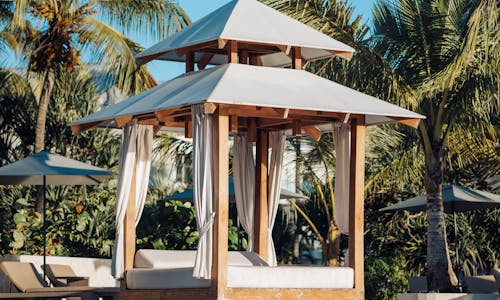 Main pool cabanas at Secrets La Romana.