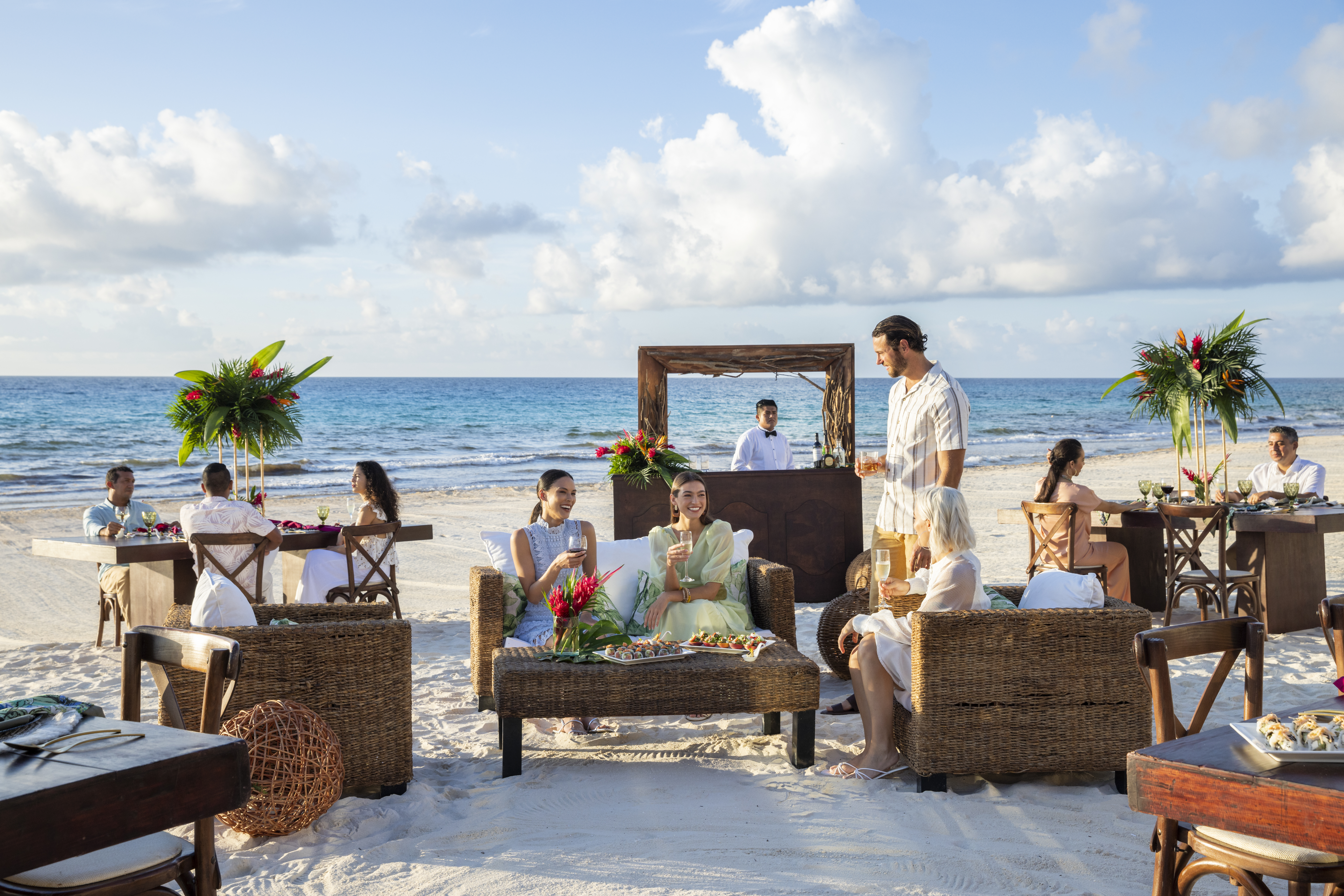 A beach reception on the beach.